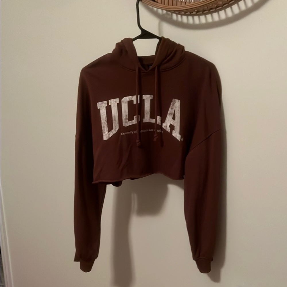 UCLA Brown Cropped Hoodie